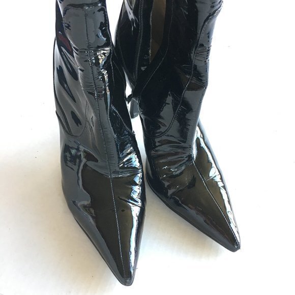 Cole Haan Air Fiona Black Patent Ankle Boots 5.5B - Picture 3 of 7